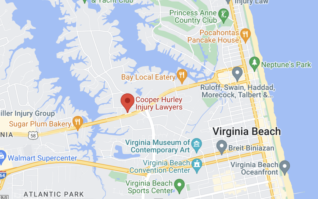 cooper hurley injury lawyers virginia beach google maps pin