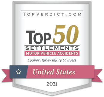 Top 50 Settlements Motor Vehicle Accidents United States 2021 badge