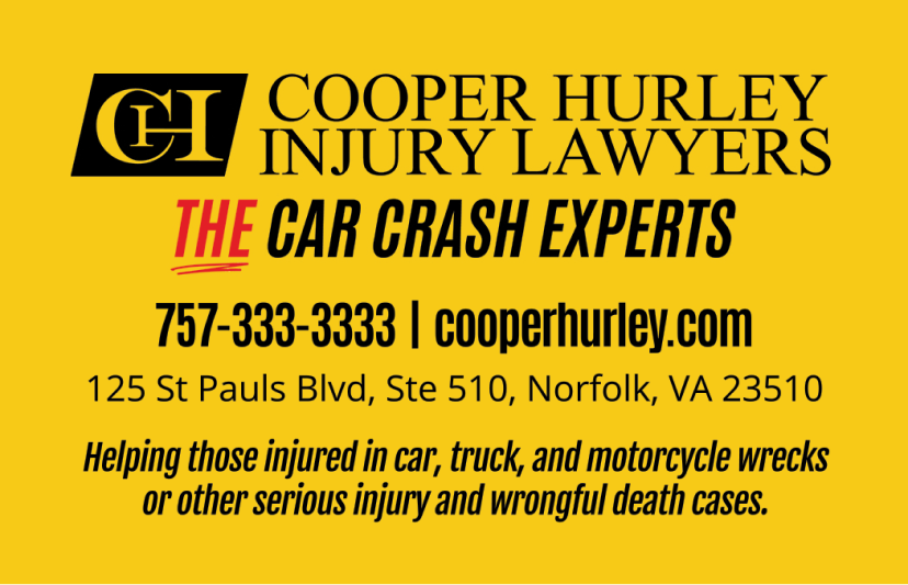 Cooper Hurley Injury Lawyers business card