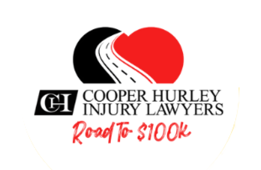 Cooper Hurley Injury Lawyers Road to 100K logo