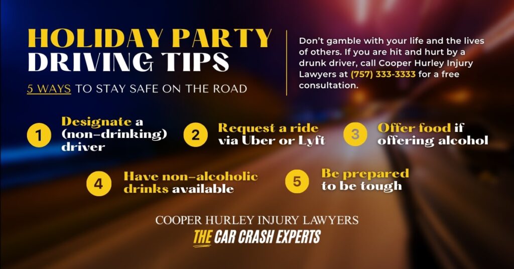 Infographic for Holiday Party Driving Tips